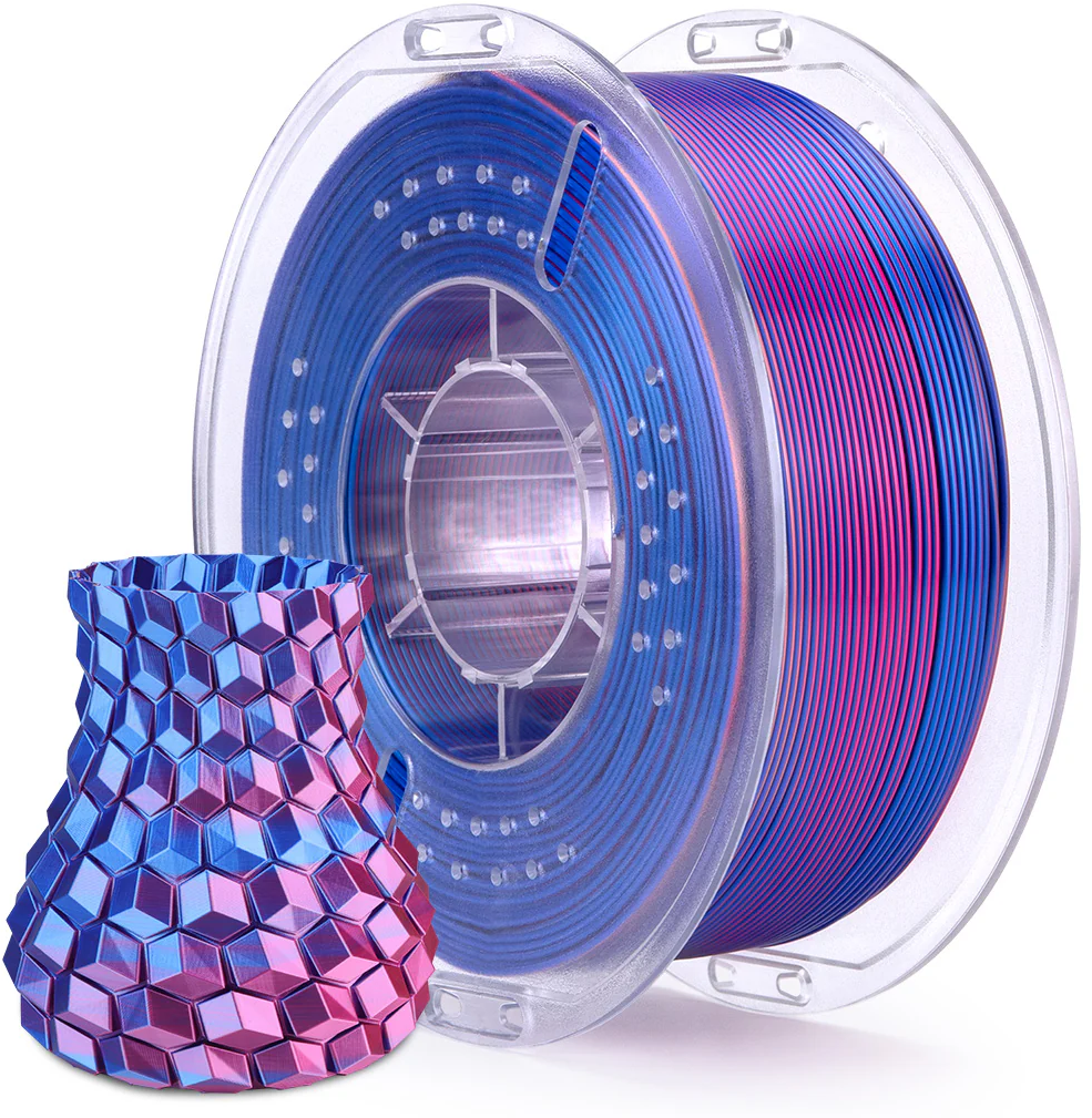 Elegoo  PLA Silk Blue Magenta, 1,75 mm / 1000 g    Mehrfarbiges PLA mit seidigem Finish in Blue Magenta