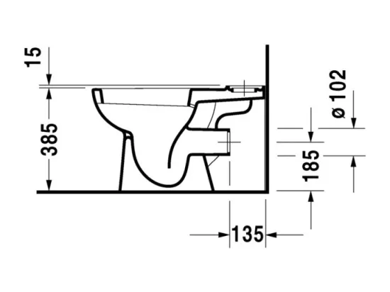 WC à poser DURAVIT D-code avec abattant frein de chute