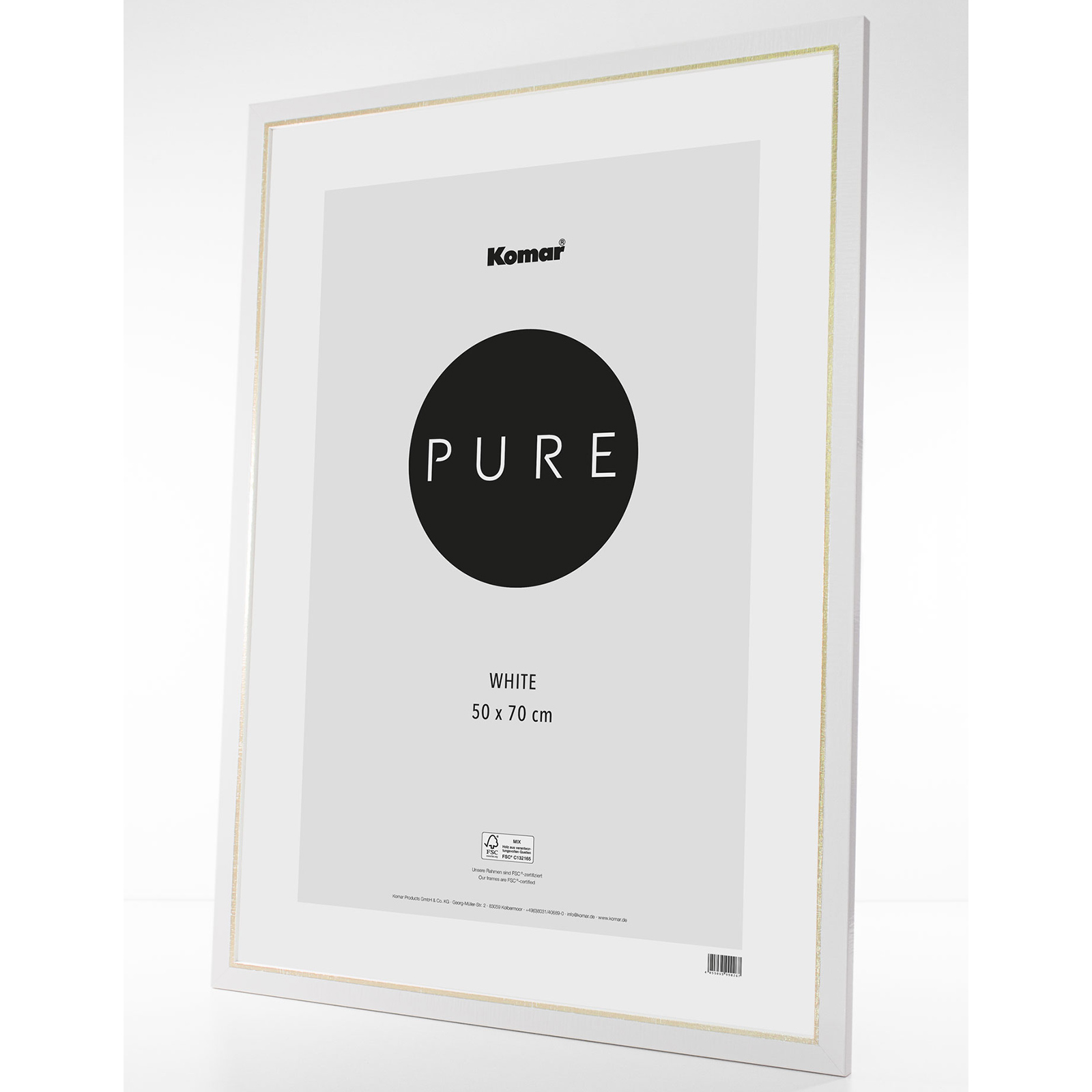Holz-Bilderrahmen ELEGANT WHITE - weiß-gold - 50x70 cm