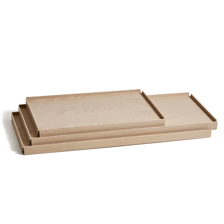 Woud - Tray Shelf niedrig, Walnuss / schwarz (Konfiguration 1)