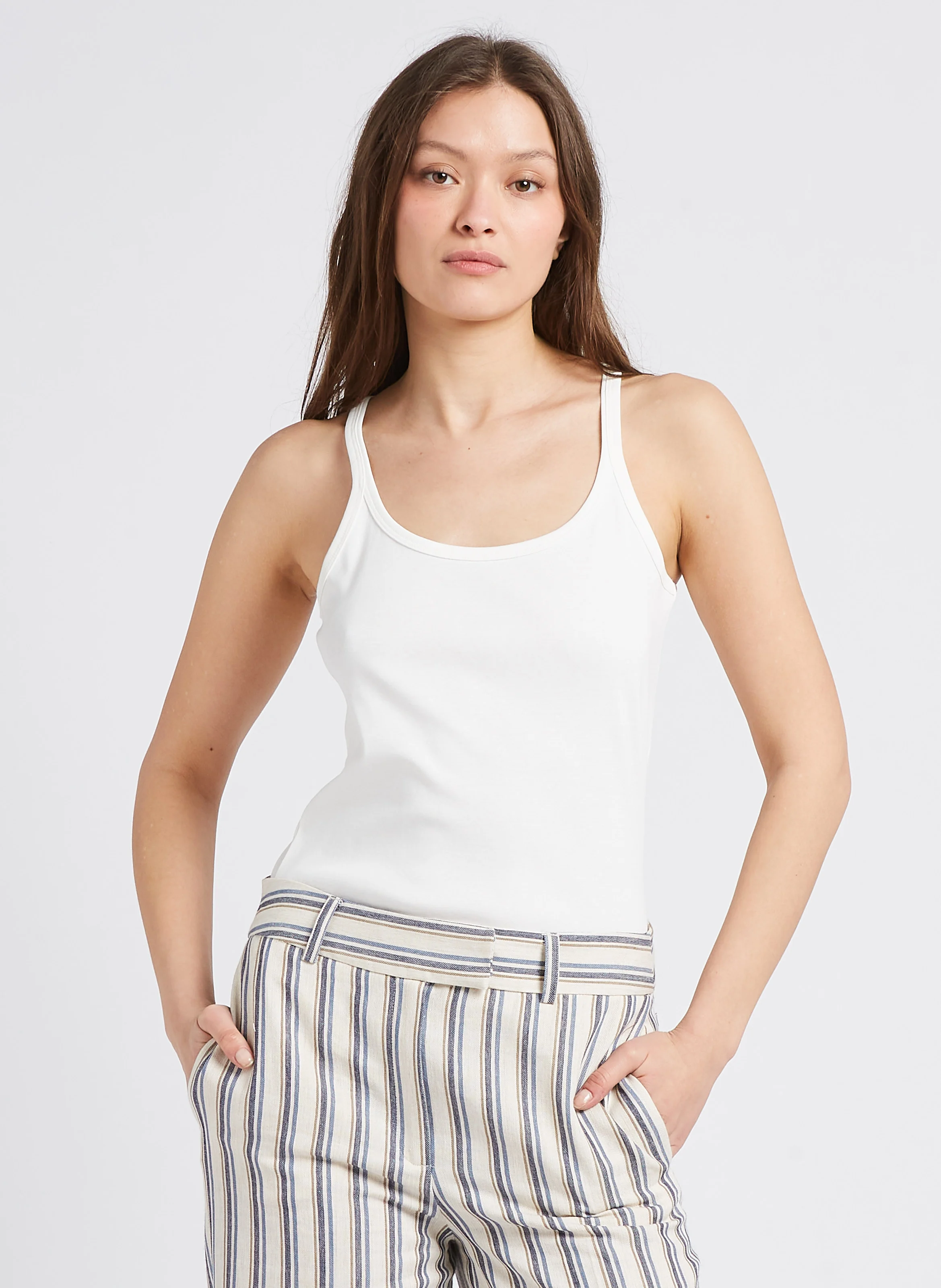 DEVON - Débardeur à dos nageur en coton | Beige