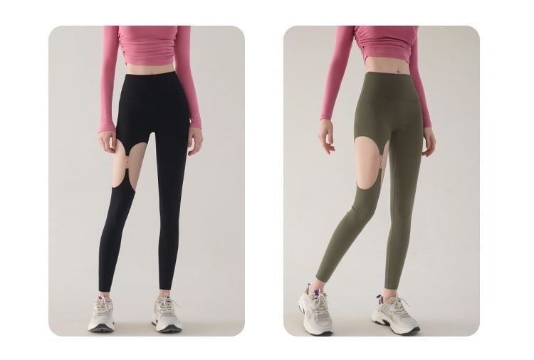 Sishan - Sportlegging met hoge taille en uitsparingen