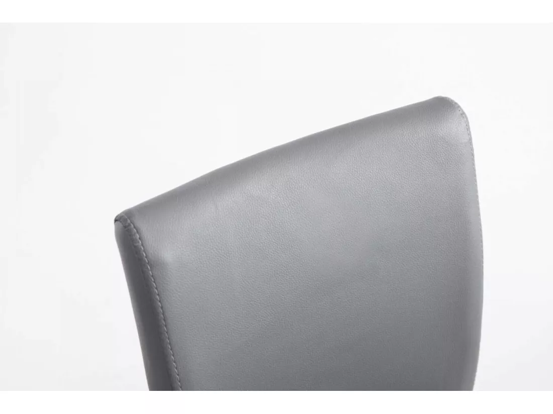 Lot de 2 Tabouret de bar - Similicuir & Noir - Gris - Köln
