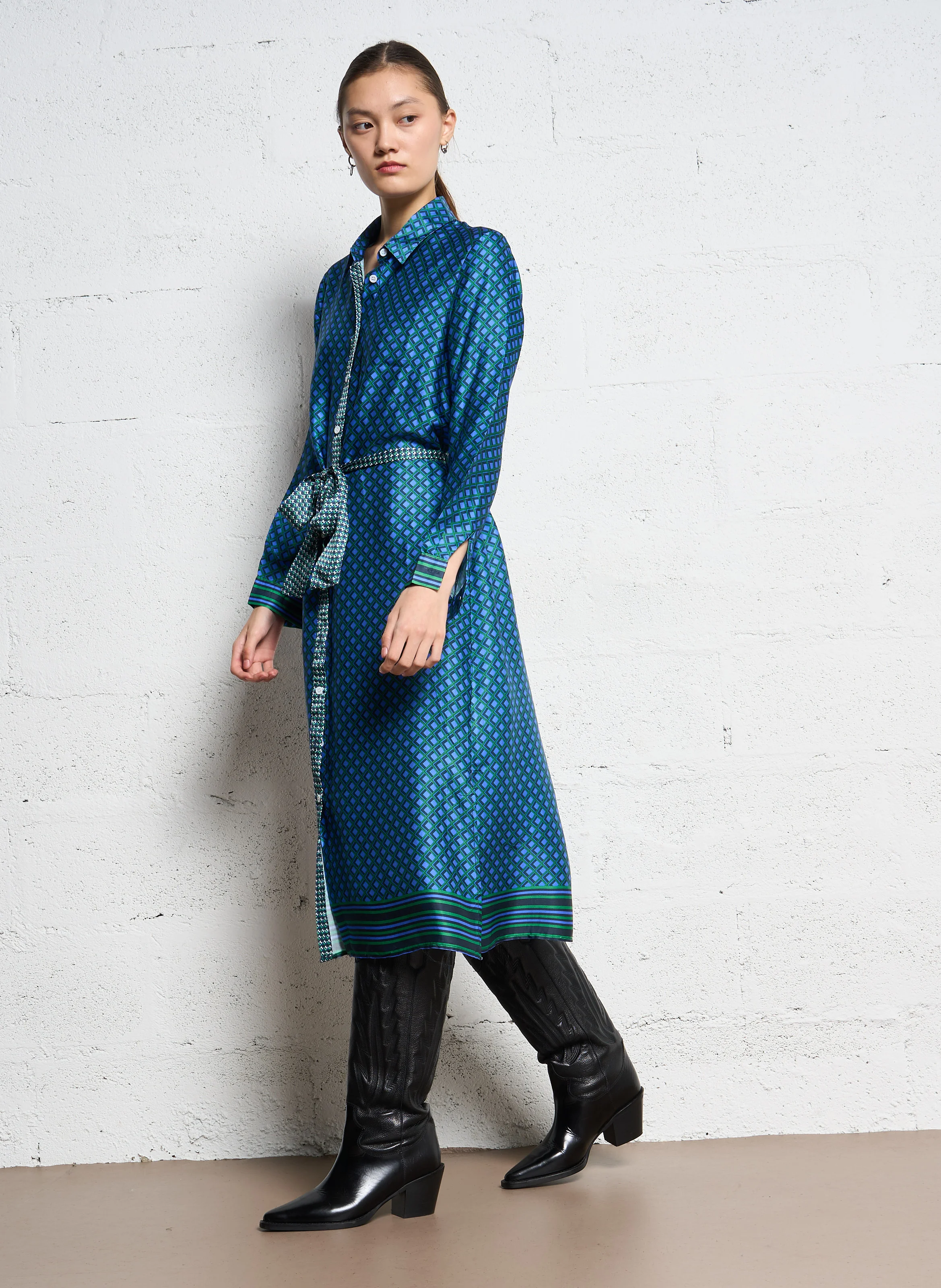 ROMY - Robe midi imprimée | Vert