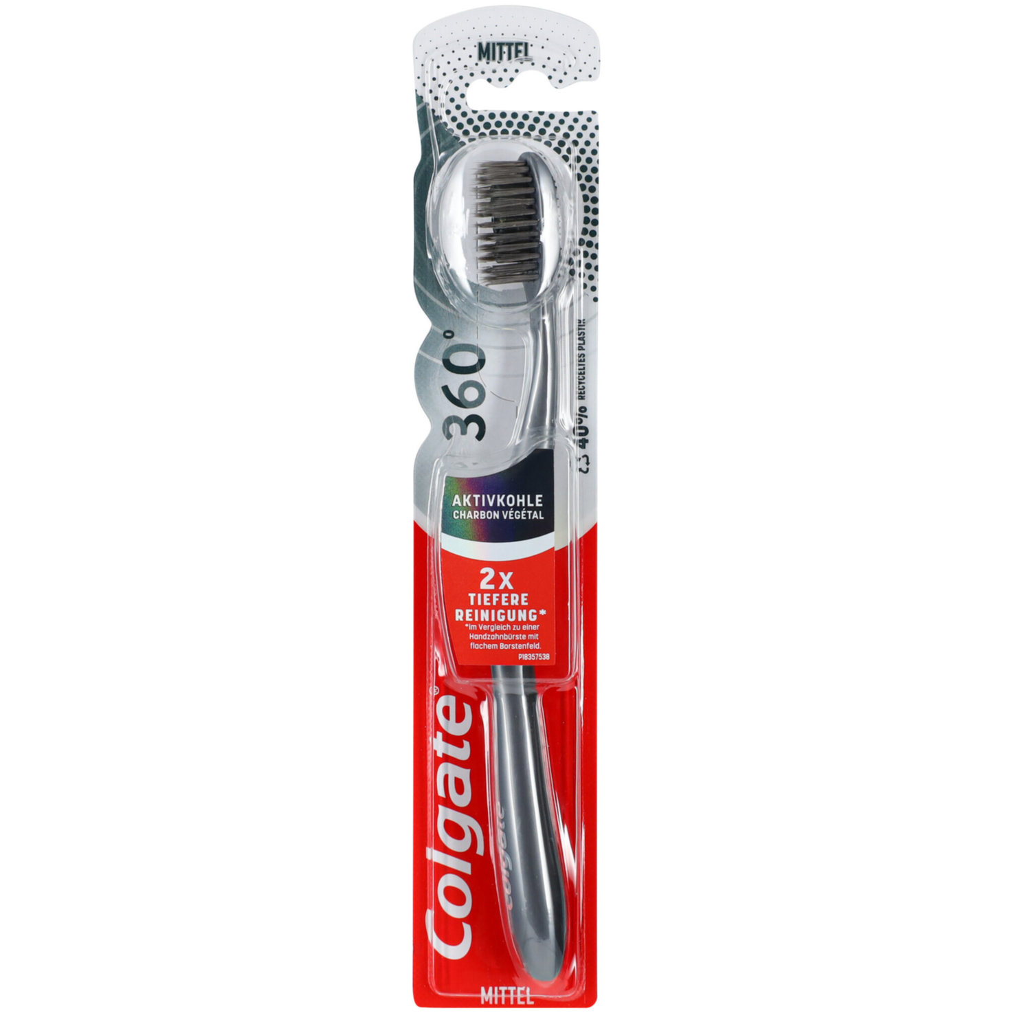 Colgate 360° Aktivkohle Mittel Zahnbürste