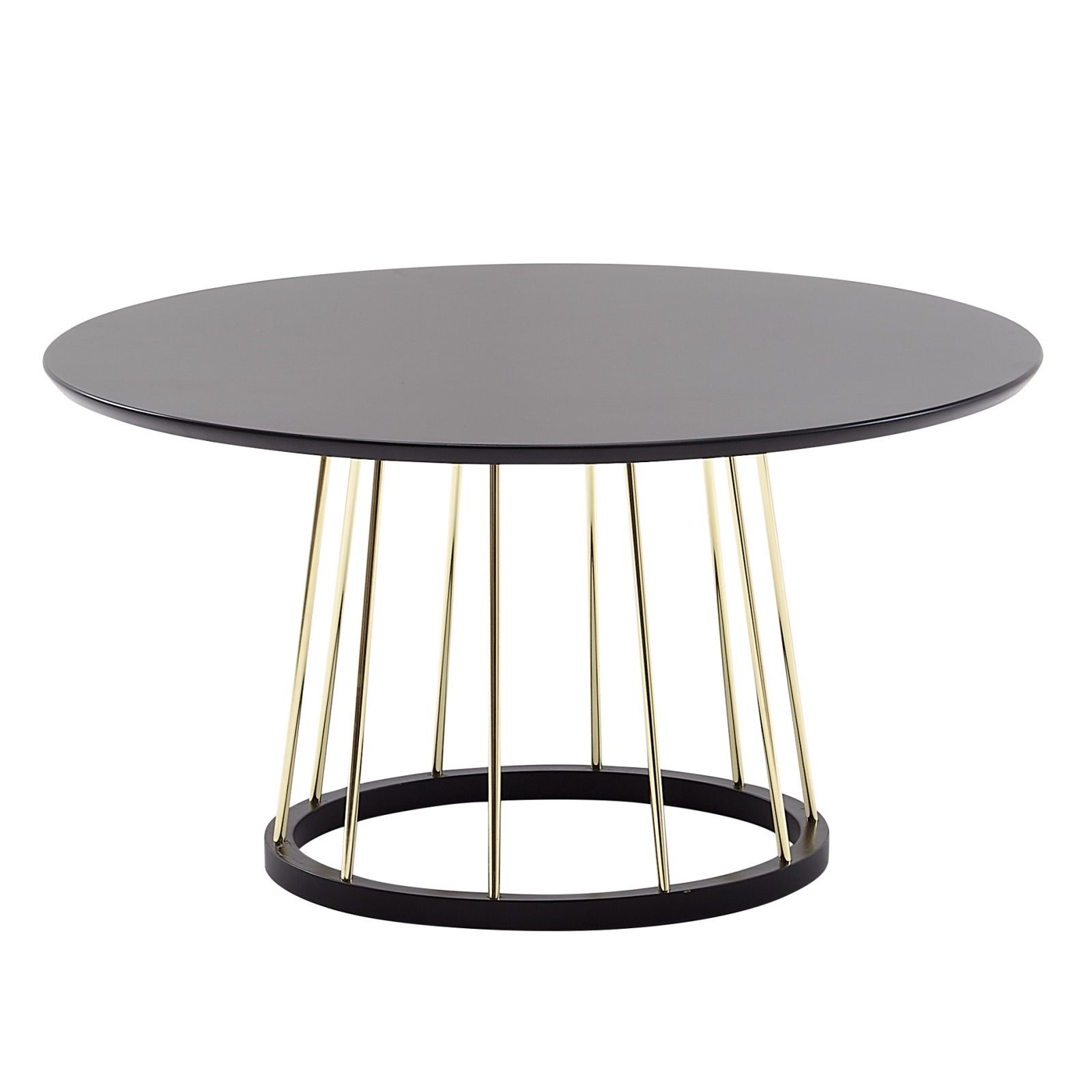 Couchtisch - schwarz-goldfarben - Ø 80 cm