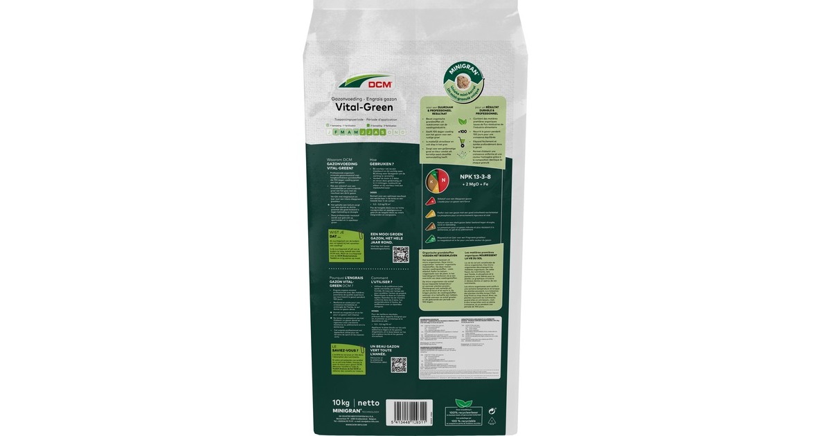 DCMMeststof Vital-Green Gazon 10 kg  (Tot 250 m²)