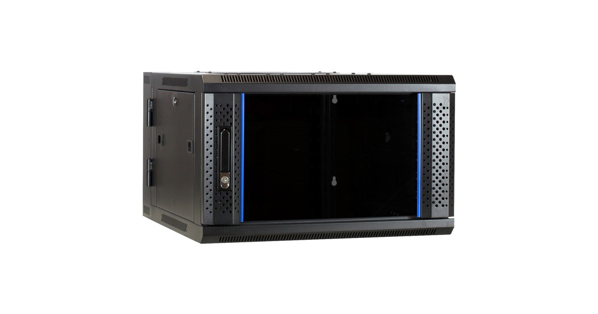 DSI6U wandkast (kantelbaar) met glazen deur - DS6606-DOUBLE server rack  (Zwart, 600 x 600 x 368mm)