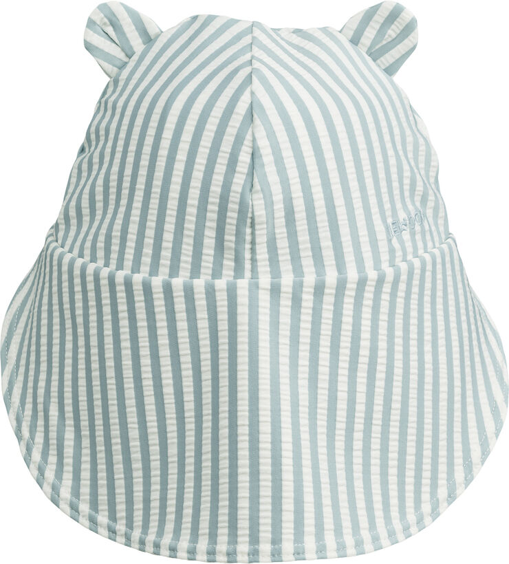 Liewood Senia seersucker sun hat Y/d stripe: sea blue/white