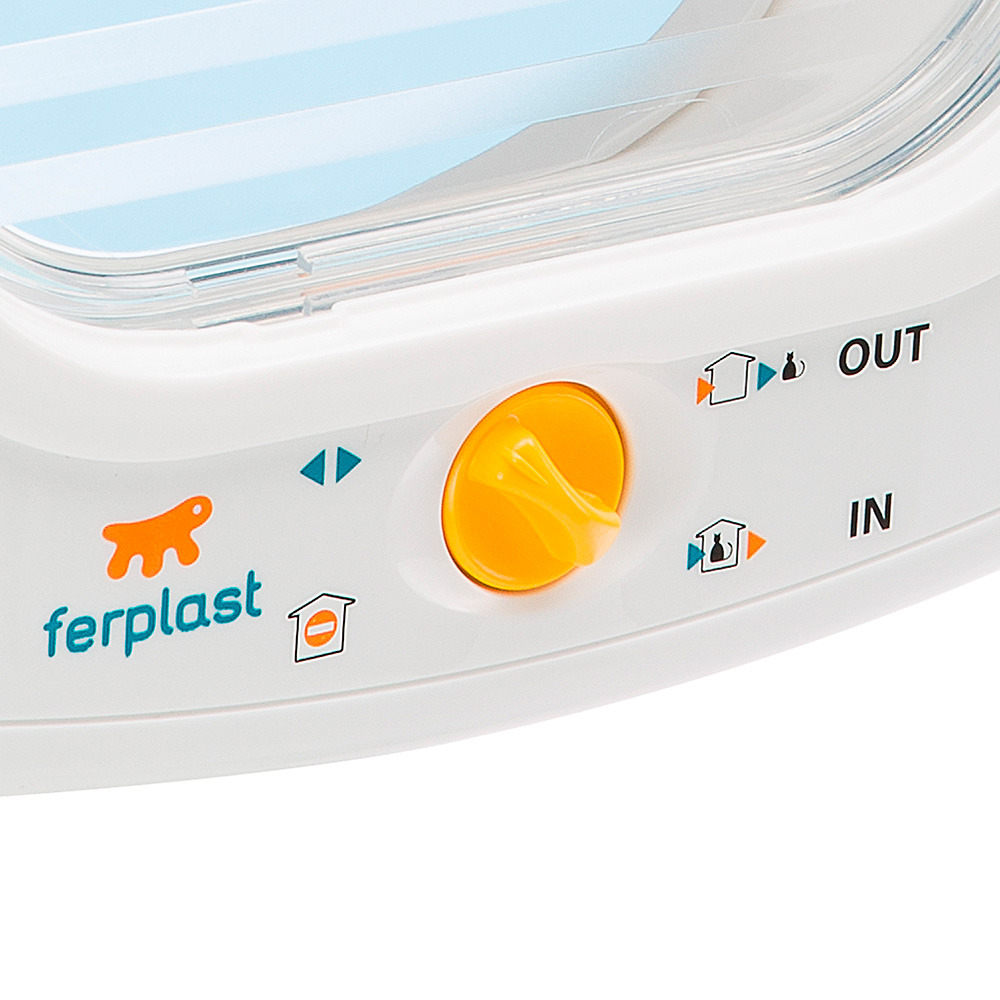 Ferplast chatiere chats, porte petits chiens et chats, entrée et sortie contrôlables à 4 voies, proctection contre les courants