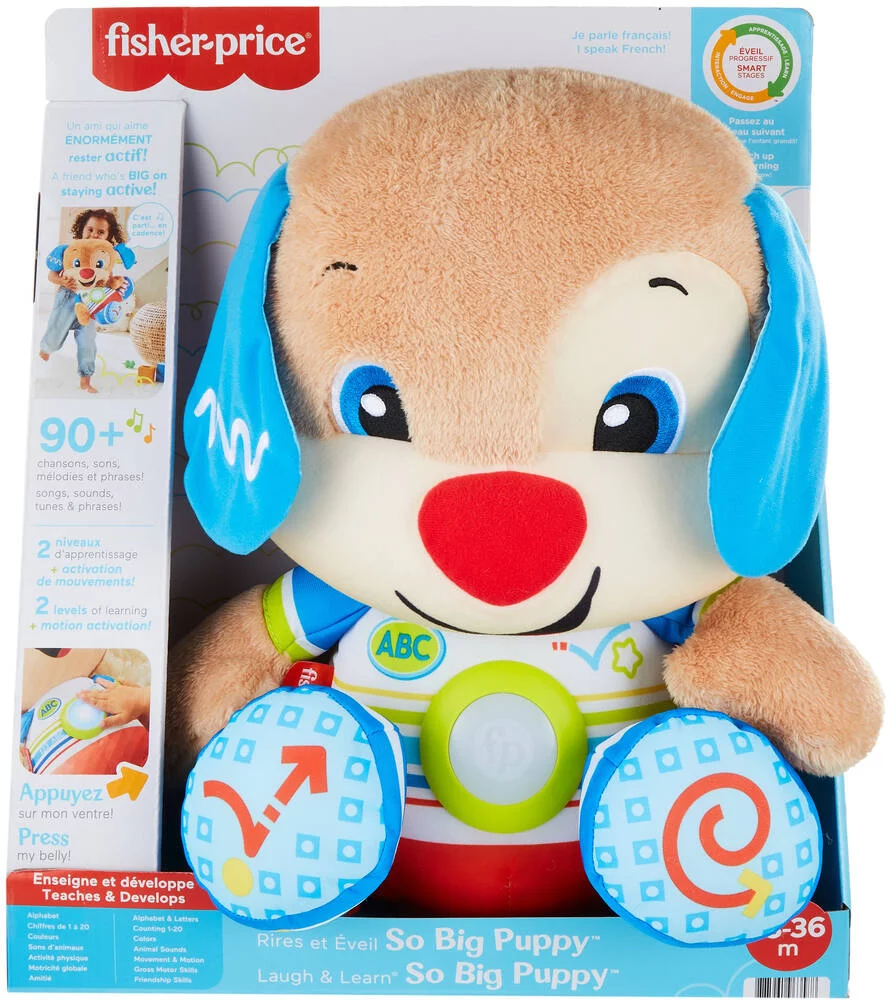 FISHER-PRICE - PELUCHE PUPPY EVEIL PROGRESSIF  40 CM