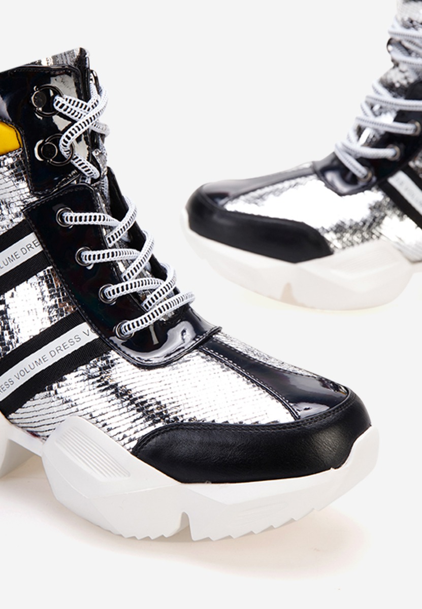 Baskets montantes argent Caserio V3
