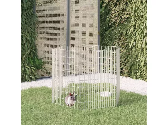 Enclos pour animaux en liberté 6 panneaux 54x80cm fer galvanisé