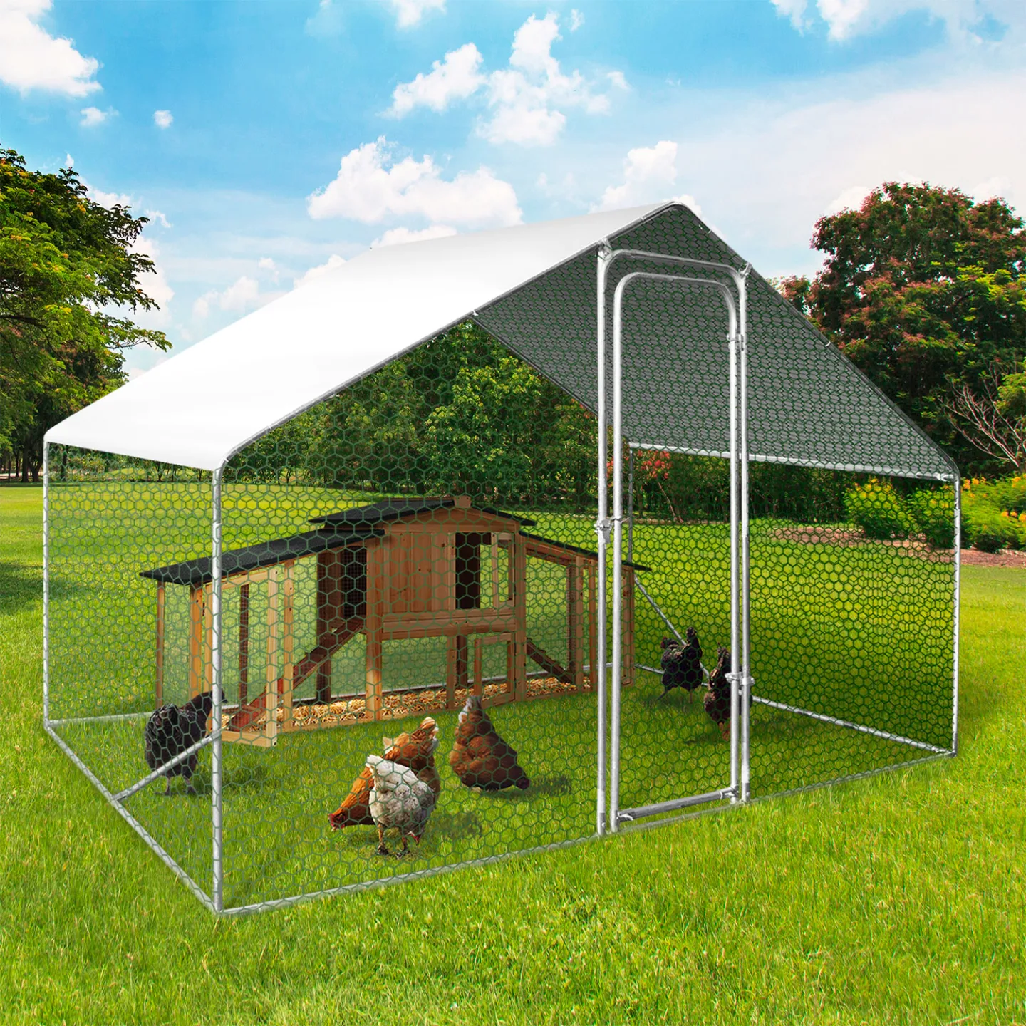 Bâche waterproof blanche 3,4x2 M 150 gr pour enclos poulaillers