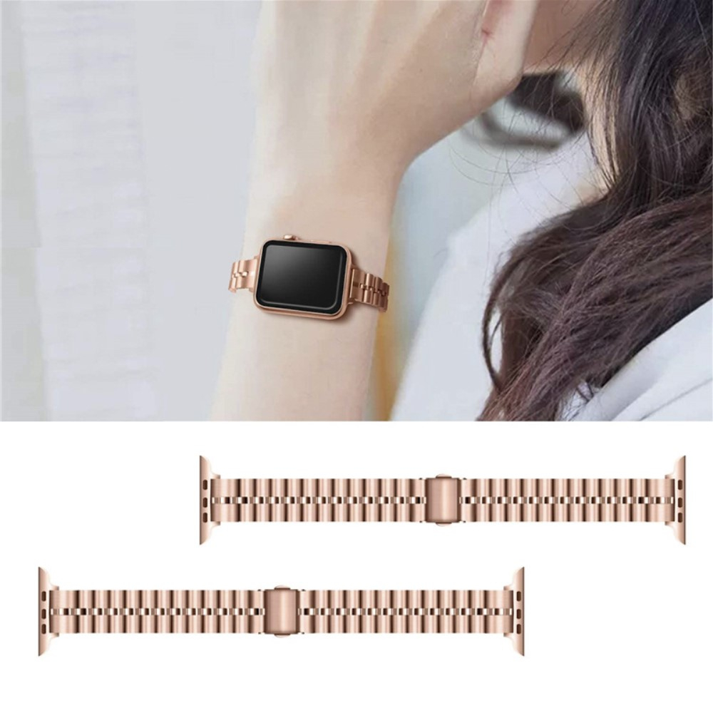 Apple Watch (42/41/40/38 mm) Edelstahl Armband mit Butterfly Verschluss - Roségold