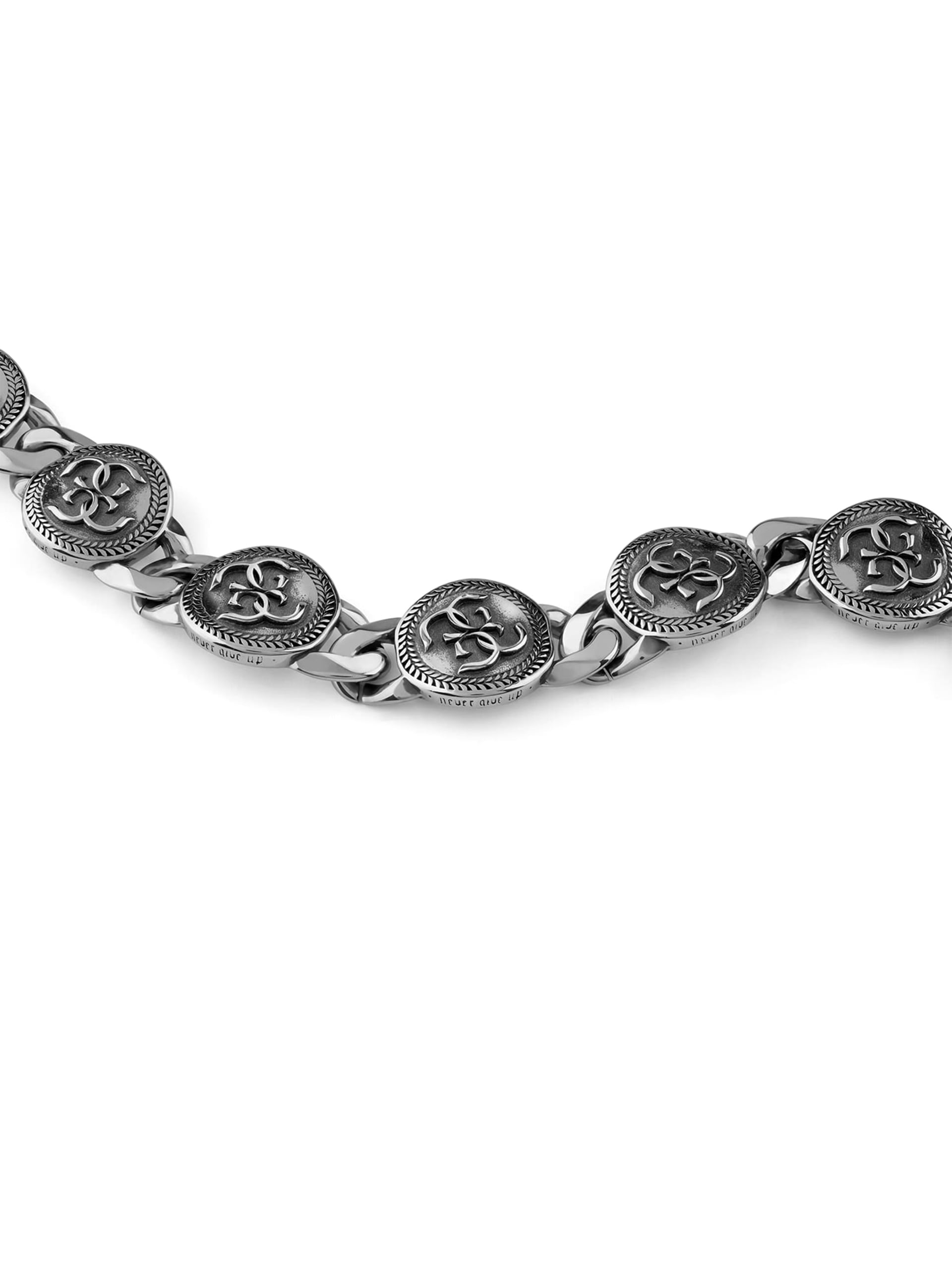Pulseira Quattro G Coin em tom prateado
