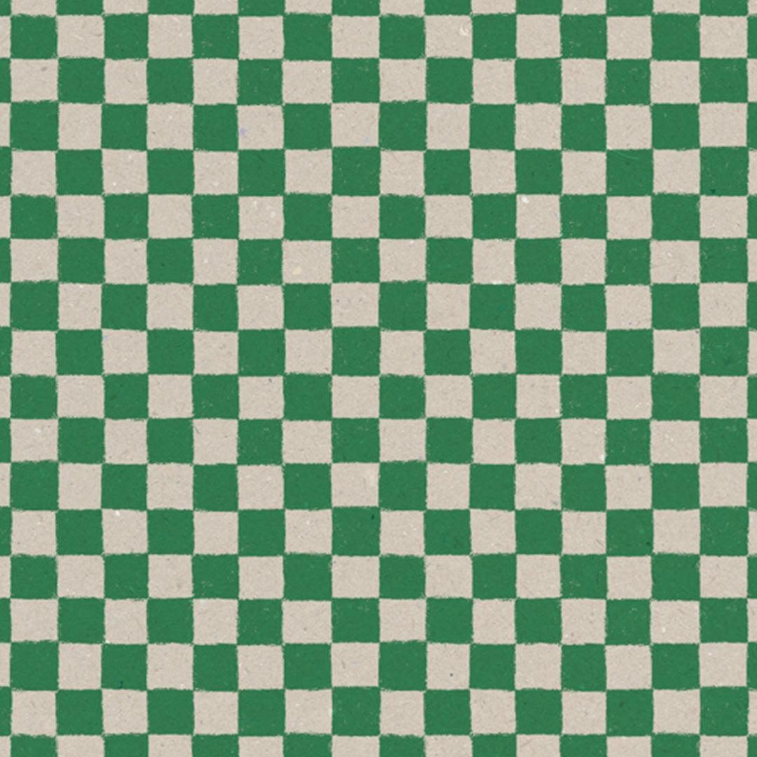 maileg inpakpapier checker - green - 10 m