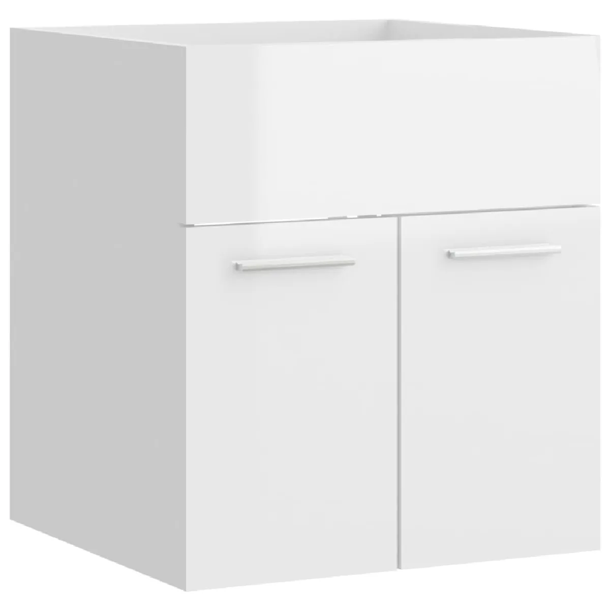 vidaXL Armoire d'évier - Blanc brillant