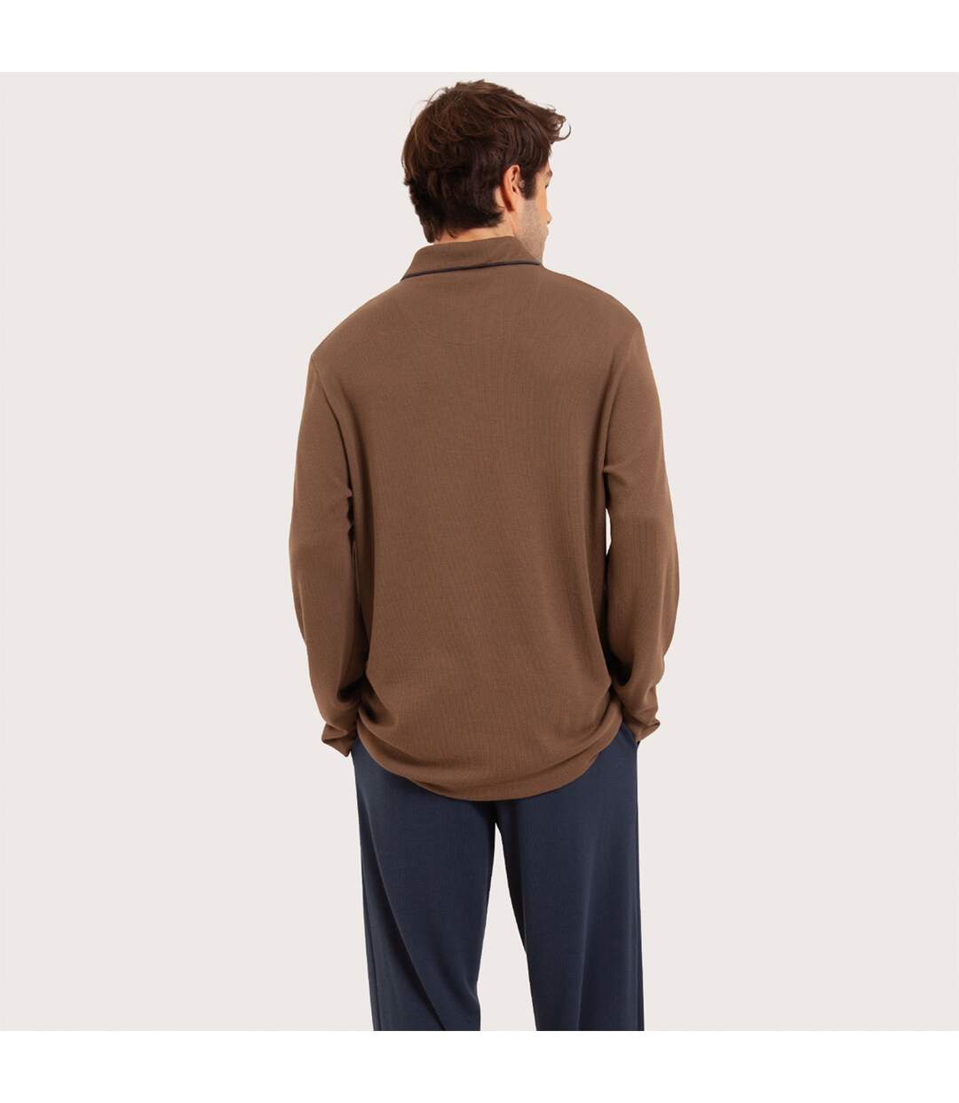 Pyjama long col ouvert homme Coton Modal