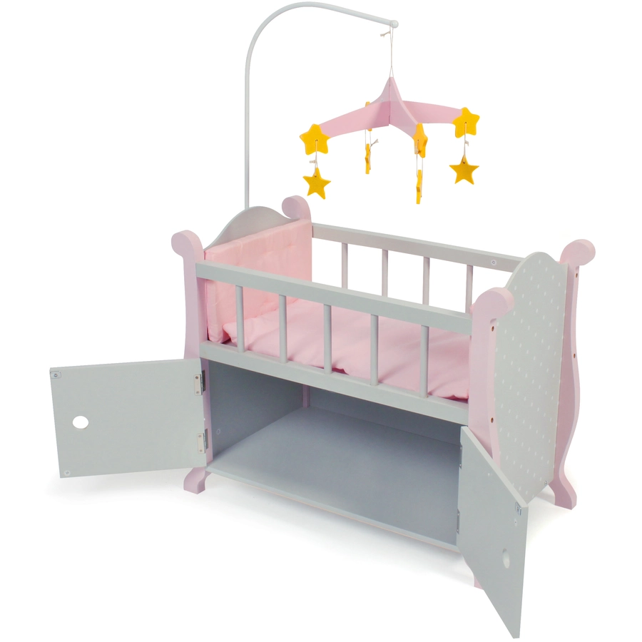 BAYER CHIC 2000 Puppenbett mit Mobile Puntos grey