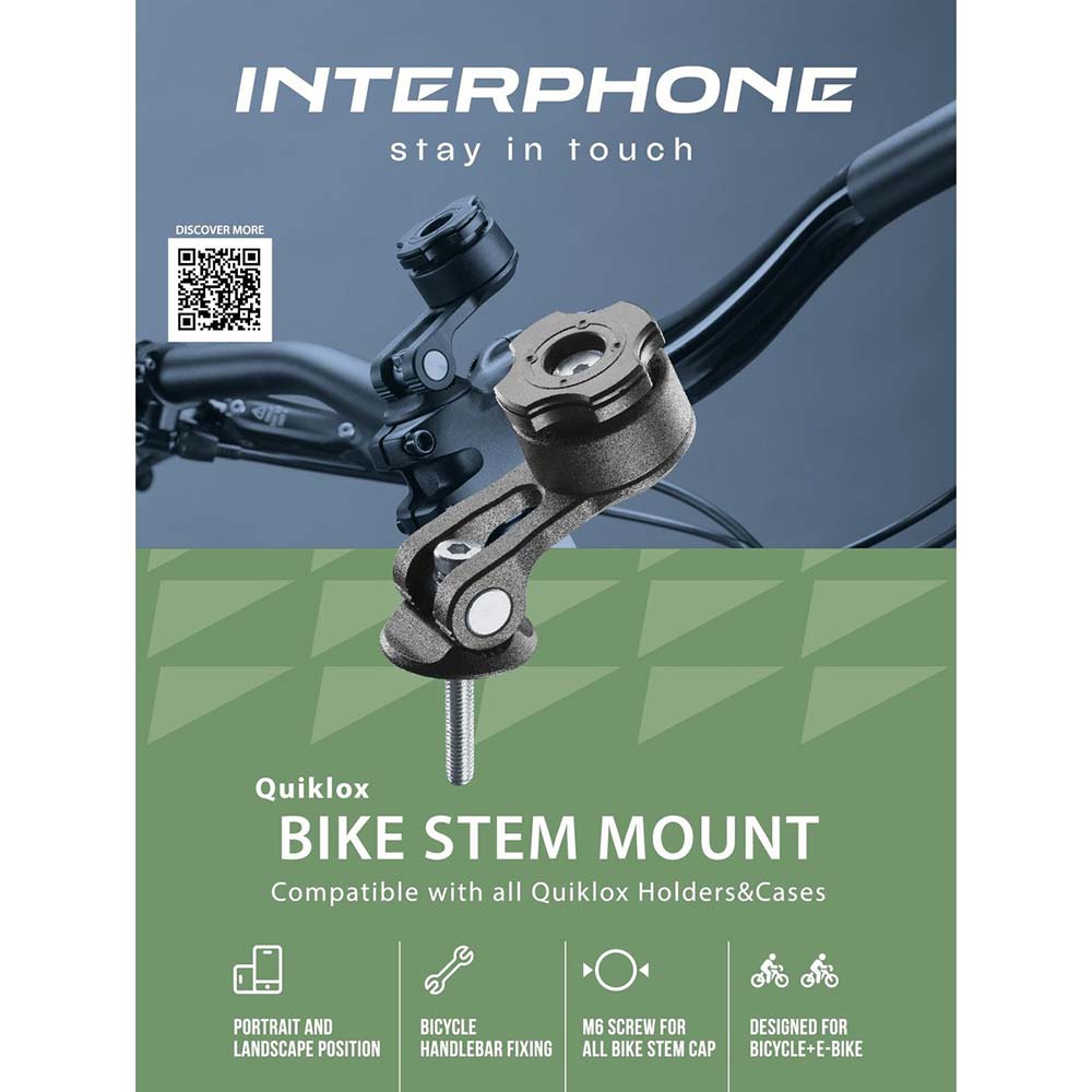 Interphone - Support tige Quiklox pour guidon de vélo