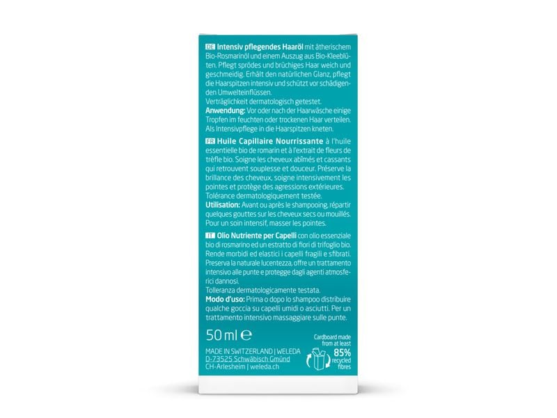 WELEDA Haaröl Pflegend 50 ml Natürliches Haaröl für sprödes und brüchiges Haar