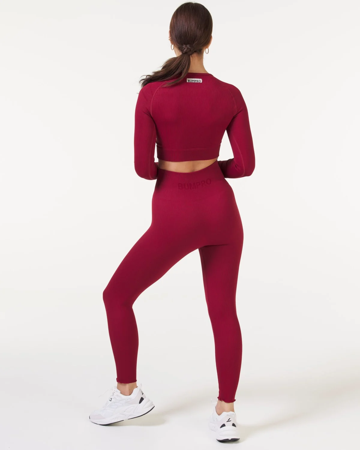 Bumpro Perfect Rib Frill Tights Wine