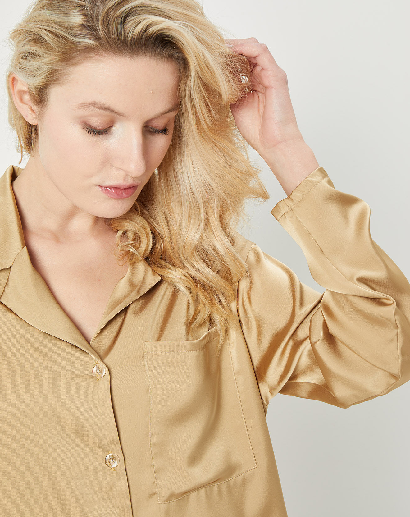 Quartier Latin Pyjama satiné Mathilda camel