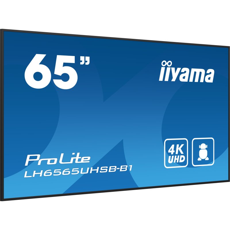 iiyama LH6565UHSB-B1 Écran d'affichage dynamique En forme de kiosk 163,8 cm (64.5