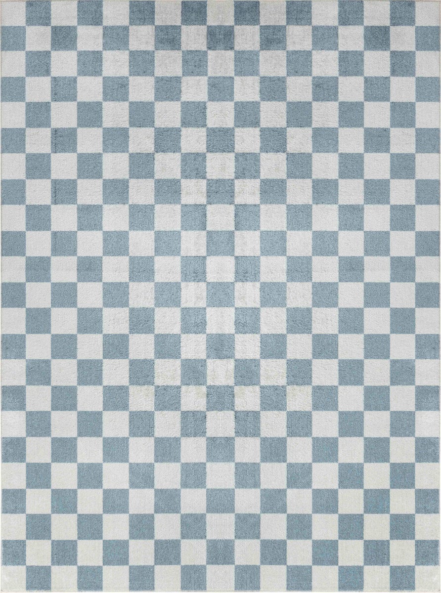 Scandinavisch vloerkleed, machinewasbaar, blauw, 200x275 cm, CHELSEA
