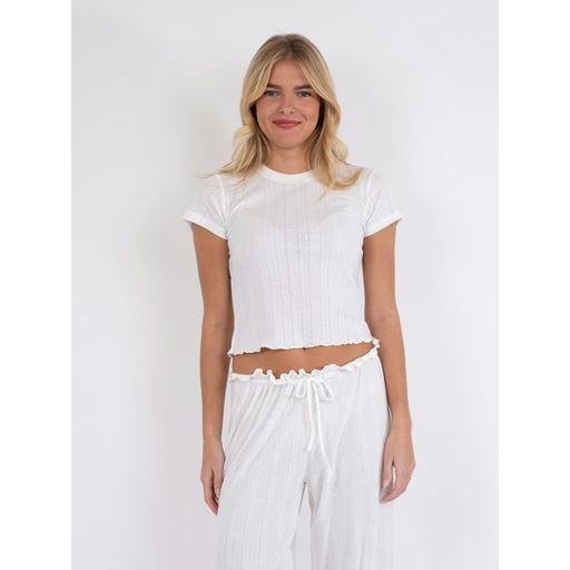 Neo Noir Lonnie Pointelle T-shirt, White, 34