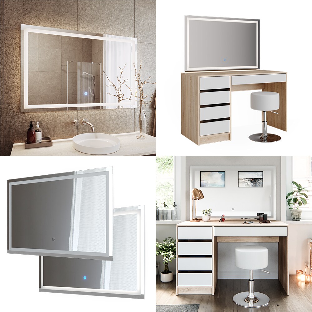 Vicco Badspiegel Wandspiegel LED-Spiegel Viola 110x70 cm Spiegel Badezimmer