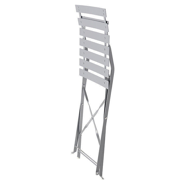 Chaise de jardin pliante GoodHome Saba en acier - Coloris gris acier - Hauteur 80 cm