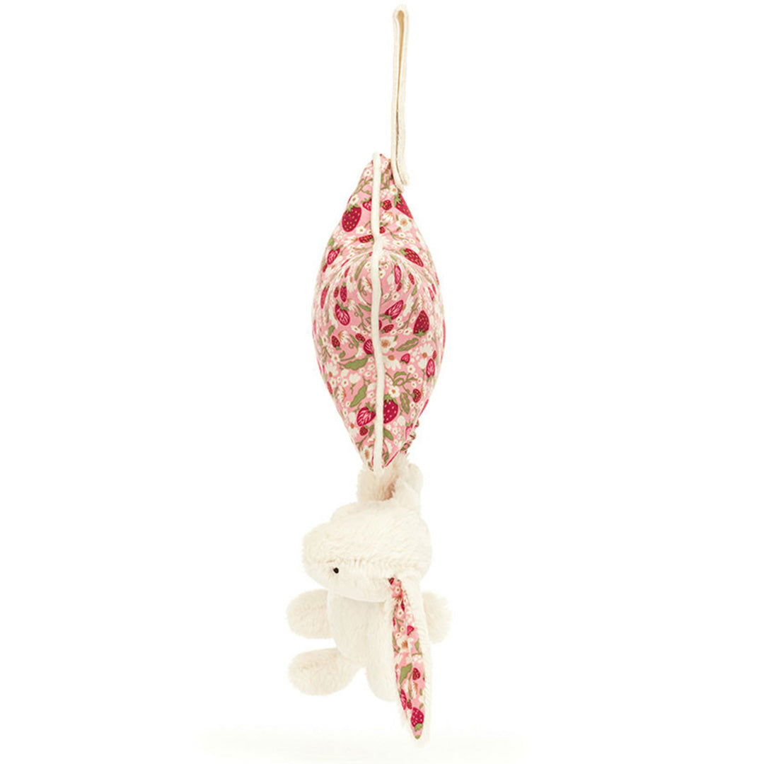 jellycat muziekdoosje blossom cream konijn - berry - 30 cm