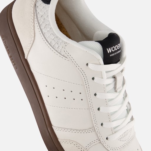 Woden Bjork Mix Sneakers wit Leer