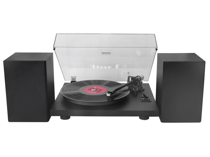 soundmaster Plattenspieler mit Bluetooth PL711SW Schwarz Plattenspieler mit Bluetooth und 2-Wege-Bassreflex-Lautsprecher