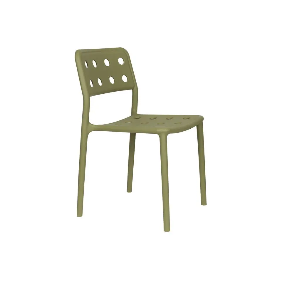 Tuinstoel Groen Kunststof - 53x46x80cm - Serra - Set van 4