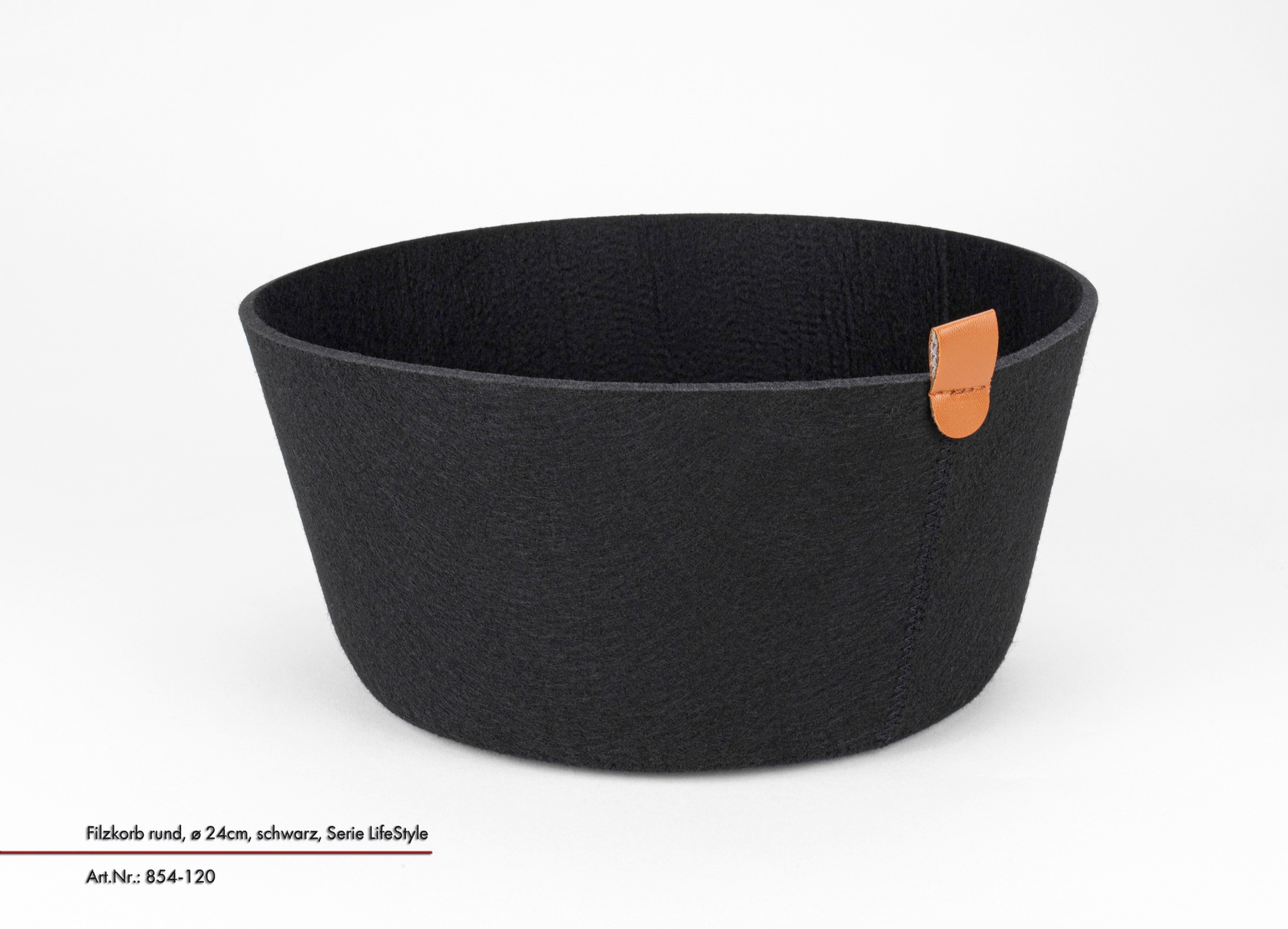 JUSTINUS Filzkorb LIFE STYLE 24 cm rund schwarz