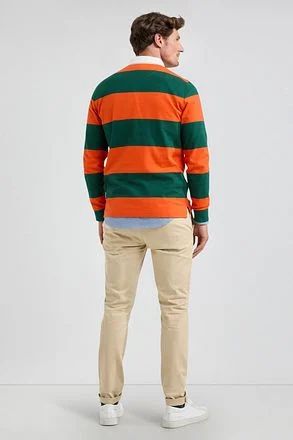 McGregor Rugbyshirt Streep Oranje Groen MM242.8004.03-7003 kopen