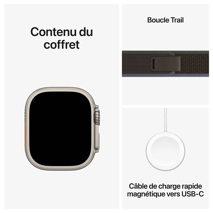 Apple Watch Ultra 2 GPS + Cellular - Titanium Case - Blue/Black Trail Loop - 49 mm - S/M