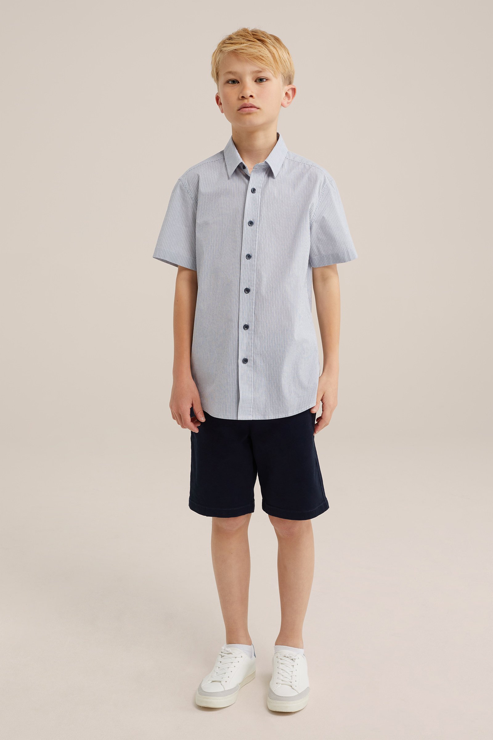 Jongens overhemd met dessin WE Fashion Donkerblauw