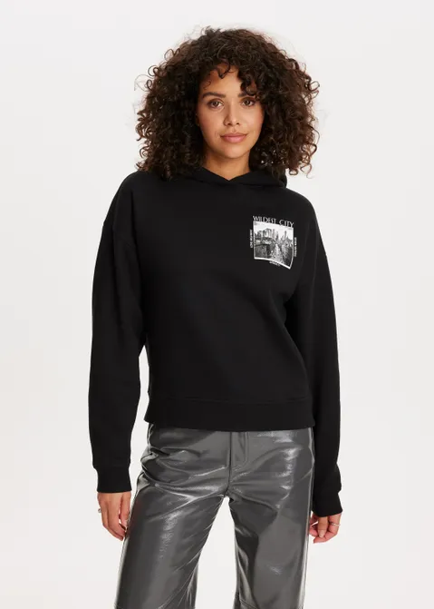 Hoodie met print wildest city zwart (ZWART)