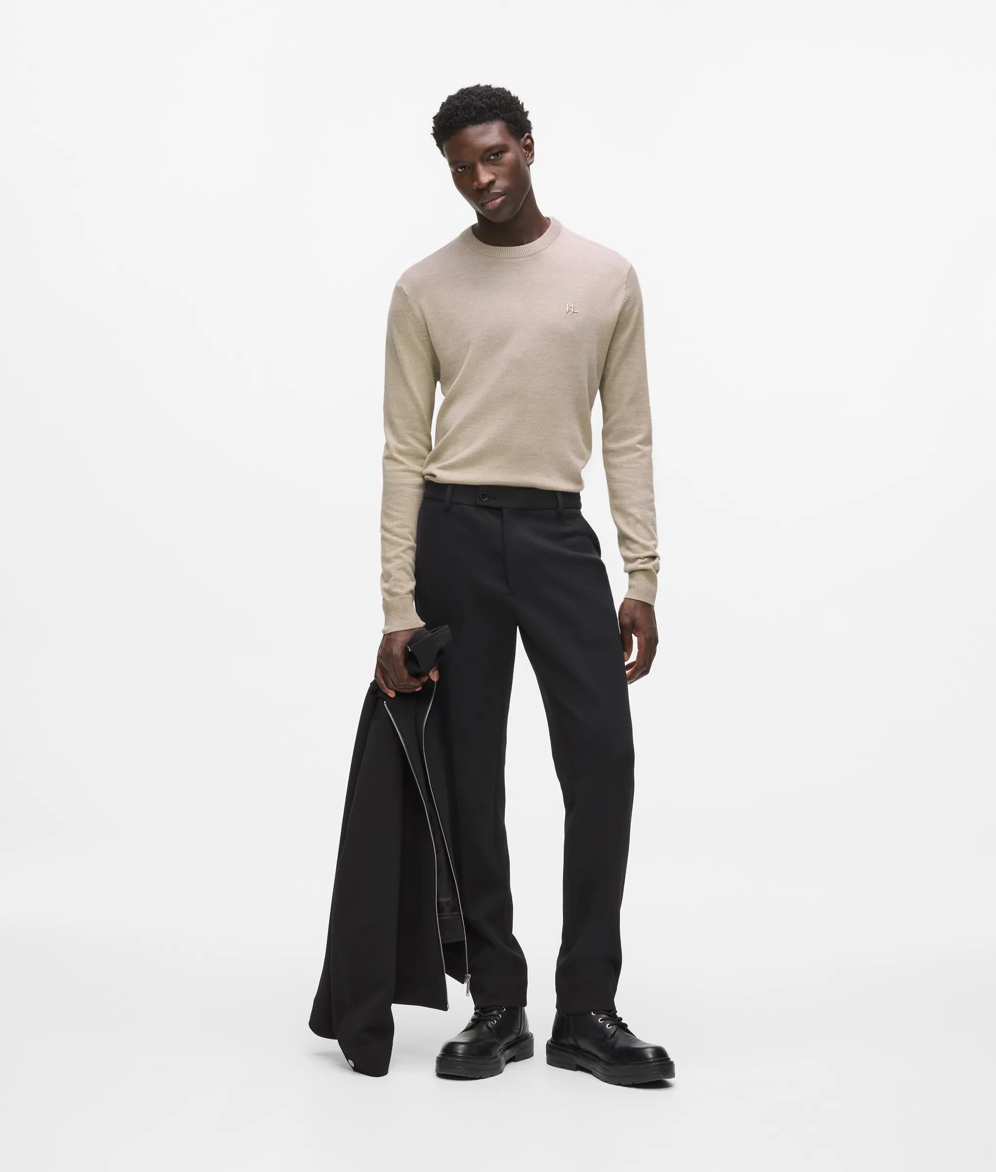 Merinoswol sweater met ronde hals