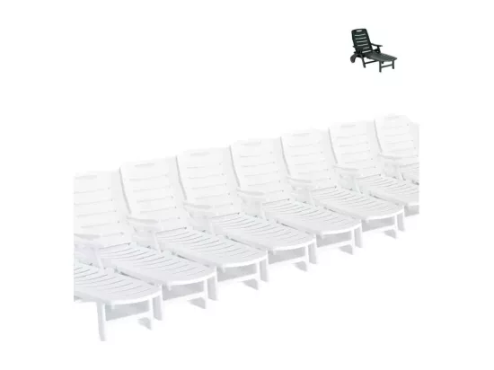 Lot de 15 transats pliants en plastique piscine plage et camping BAIE