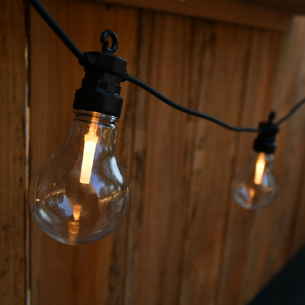 Guirlande vintage edy - 10 led effet filament blanc chaud - intérieur/ extérieur - chromex