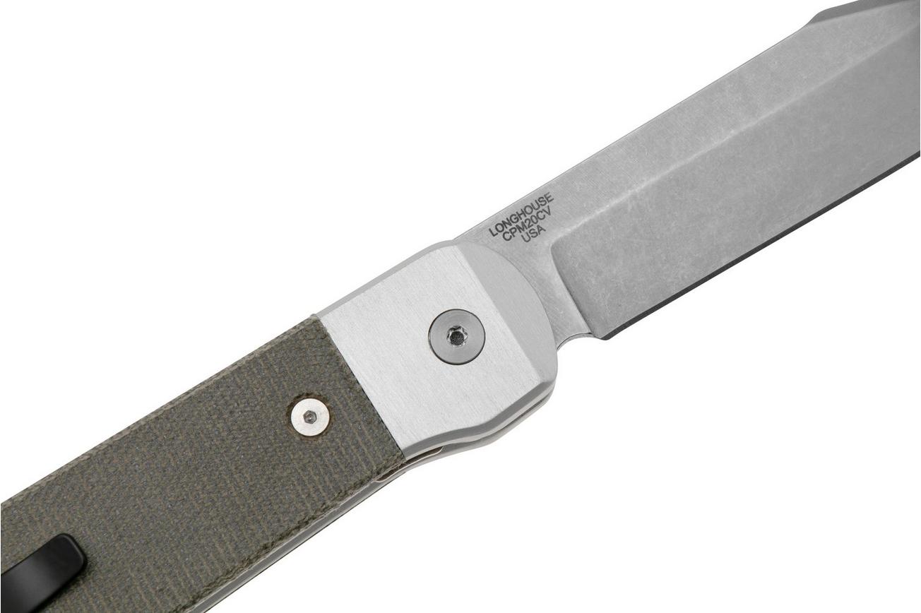 Case Longhouse 50911 Stonewashed CPM 20CV Green Micarta, zakmes