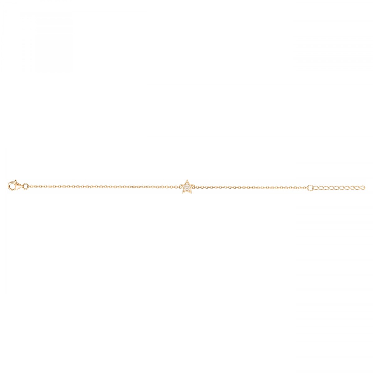 Bracelet souple en Plaqué Or avec oxyde de zirconium blanc
