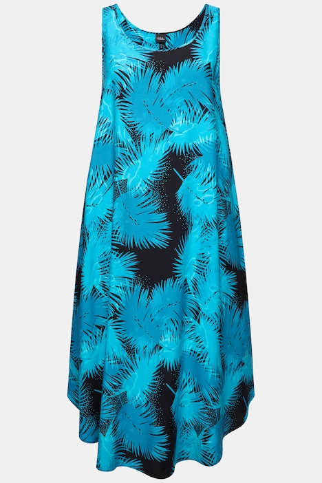 Kleid, Tiefsee-Druck, A-Linie, Rundhals, ärmellos