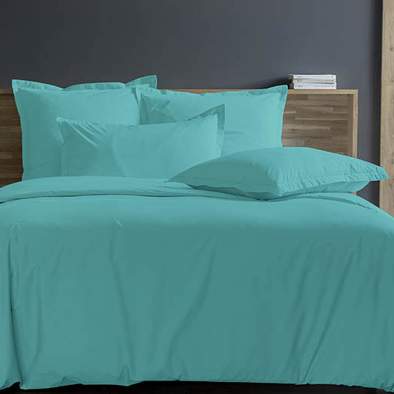 United by PDC Housse de couette 100% Satin de Coton céladon