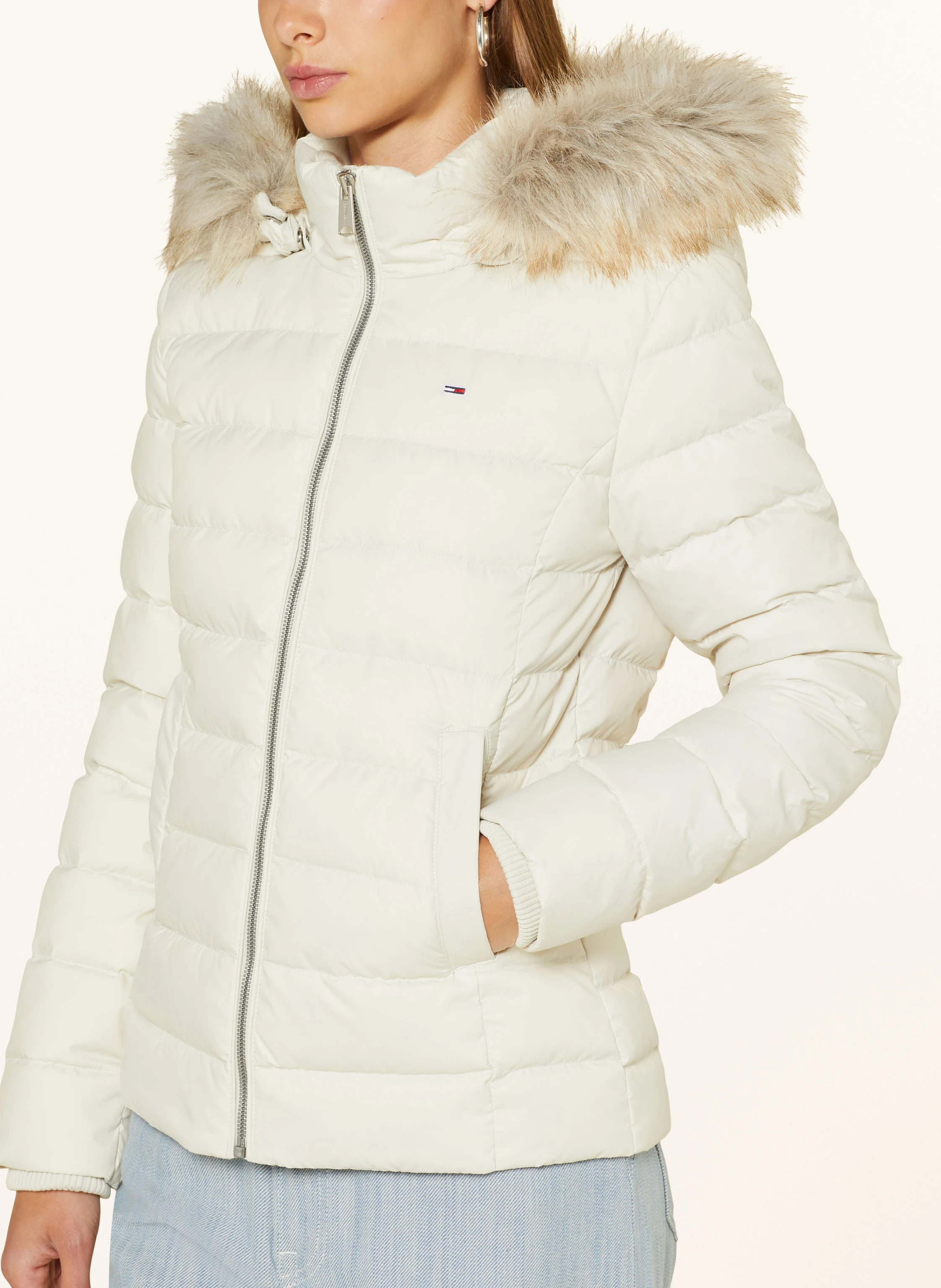 TOMMY JEANS Daunenjacke mit abnehmbarem Kunstfell